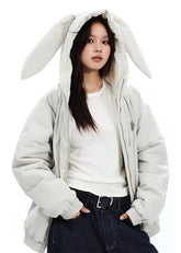 Bunny ears hooded jacket